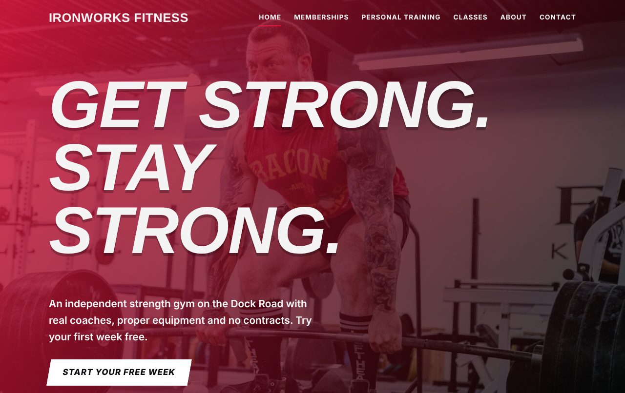 A sample home page in the Pulse design (bold, high energy)